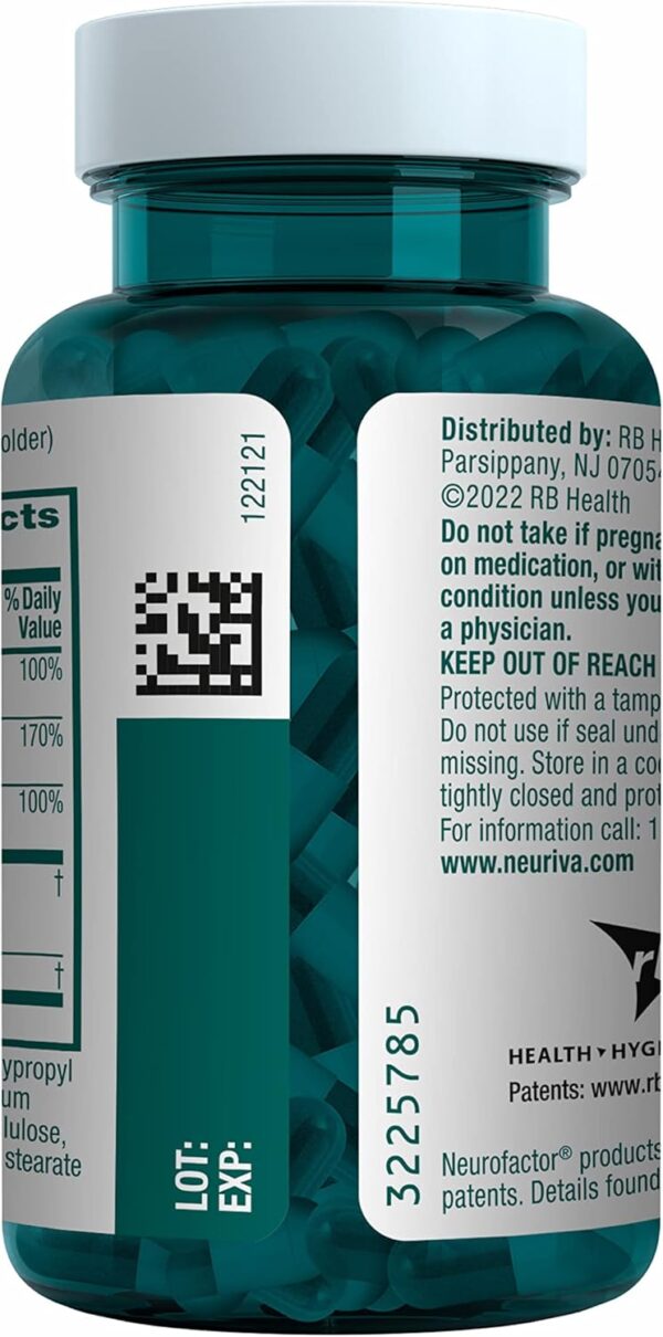 NEURIVA Plus Brain Supplement for Memory and Focus Clinically Tested Nootropics for Concentration for Mental Clarity, Cognitive Enhancement Vitamins B6, B12, Phosphatidylserine 30 Capsules - Image 19