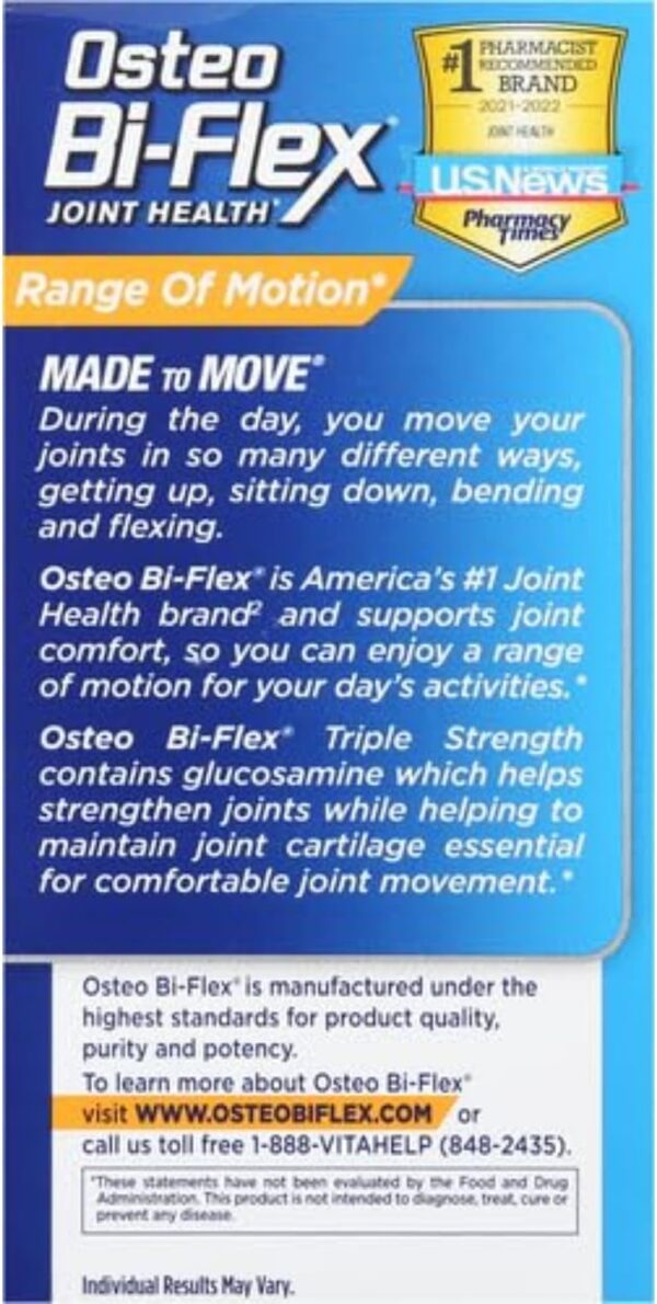 Osteo Bi-Flex Triple Strength, Glucosamine Chondroitin with Vitamin C Joint Health Supplement, Coated Tablets, 80 Count - Image 9