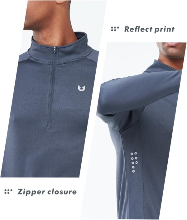 NORTHYARD Men's Running Shirt Long Sleeve Quarter Zip Pullover Moisture Wicking Quick Dry Athletic Workout Shirts - Image 4