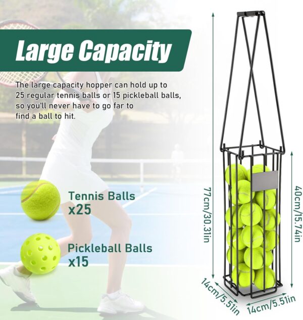 TOBWOLF Portable Tennis Ball Hopper Basket, Pickleball & Tennis Ball Collector, Pickup Retriever with Handle for Easy Pickup & Carrying, Ball Bucket Carrier Gatherer Picker Hopper, Picker Hopper Caddy - Image 2