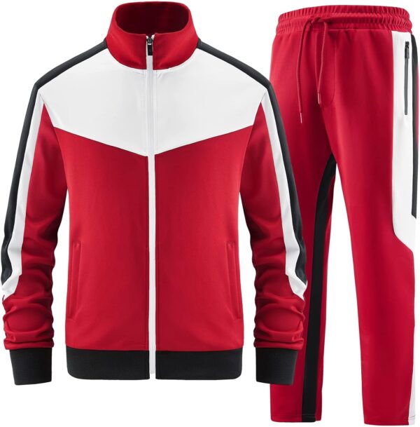 ANOTWENER Men's Casual 2 Piece Tracksuit Sets Long Sleeve Full Zip Jacket and Sweatpants Sport Outfits