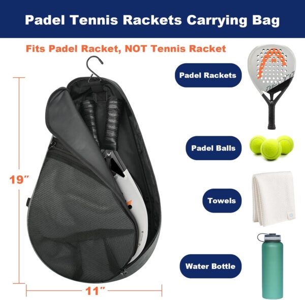 Cosmos Padel Racket Bag Pickleball Paddle Sling Backpack Padel Racquet Storage Bag, Padel (Paddel Tennis) Equipment Carrying Bag with Mesh Pocket for 2 Paddles Ball Water Bottle & Accessory - Image 3