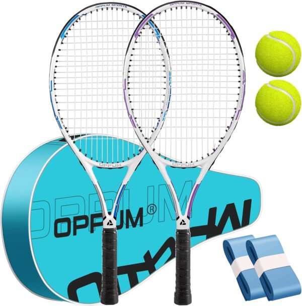 27" Pro Tennis Rackets (2-Pack), Lightweight, Durable Strings, Ideal for Beginner/Intermediate Players