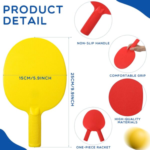 Junkin 16 Pcs Bulk Plastic Table Tennis Paddle Set Sports Table Tennis Racket Multi Color Table Tennis Paddles Racket Table Tennis Equipment for Indoor Outdoor Camp, Vacation, Centers Table - Image 2