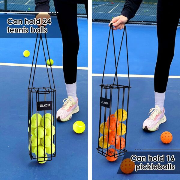 Portable Pickleball & Tennis Ball Collector - Pickleball Retriever Basket Carrier Gatherer Picker Hopper Container for Picking and Storage Training Tool for Ball - Image 5