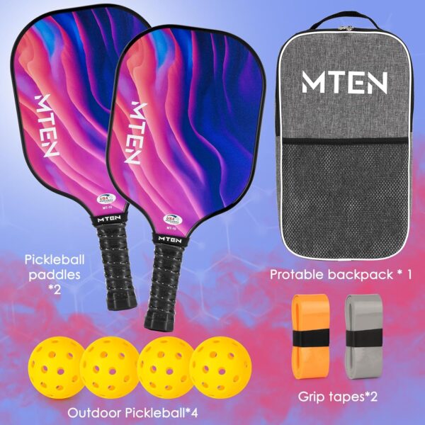 Pickleball Paddles, USAPA Approved Fiberglass Surface Pickleball Set with Pickleball Rackets, Pickleball Paddles Set ​for Men Women - Image 6