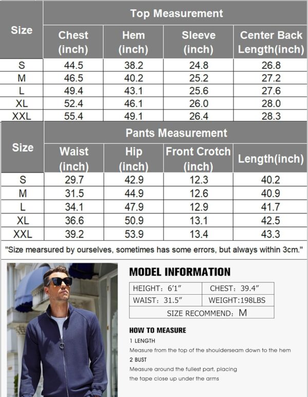 COOFANDY Mens 2 Piece Tracksuit Casual Sweatsuits Full Zip Track Suits Jogging Athletic Suit Sets - Image 6