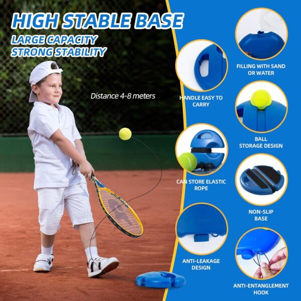 Kids Tennis Rackets 2 Pack with Tennis Trainer Rebound Balls, Size 19" & 21" Tennis Training Equipment for Parent-Child Activities, Portable Beginners Junior Youth Tennis Practice Kit for Boy Girl - Image 3