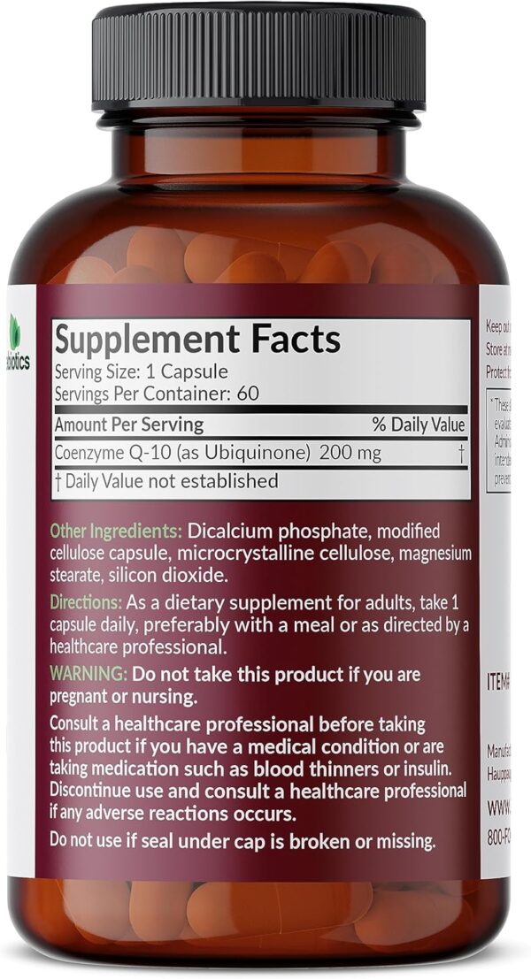 Futurebiotics CoQ10 200 MG Cellular Energy Production, 60 Vegetarian Capsules - Image 2