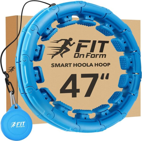 FIT ON FORM Infinity Weighted Hula Fit Hoop for Adult Weight Loss, 2 in 1 Smart Fitness Exercise Hoop for Women Abs Workout, 24/28/32 Detachable Knots