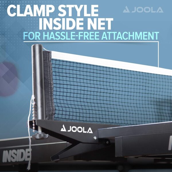 JOOLA Inside - Professional MDF Indoor Table Tennis Table with Quick Clamp Ping Pong Net and Post Set - 10 Minute Easy Assembly - Ping Pong Table with Single Player Playback Mode - Image 5