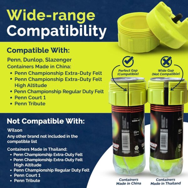 Tennis Ball Pressurizer – Converts Compatible Tennis Ball Container into a 30 psi Ball Pressurizer & Extends Ball Life (Pump & Container not Included in Standard and Standard Plus) - Image 3