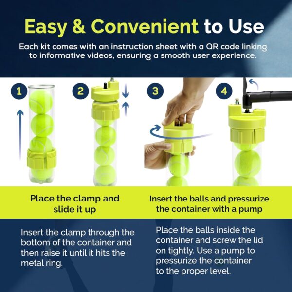 Tennis Ball Pressurizer – Converts Compatible Tennis Ball Container into a 30 psi Ball Pressurizer & Extends Ball Life (Pump & Container not Included in Standard and Standard Plus) - Image 5