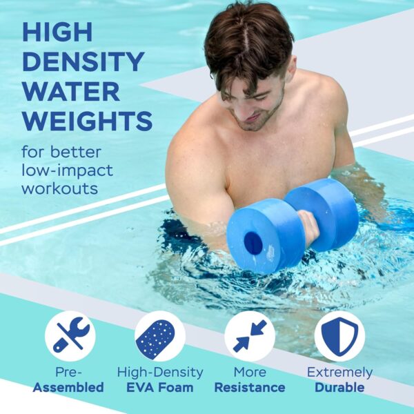 Sunlite Sports Water Workout Combo Set, High Density Water Weight, Swim Belt, Soft Padded, Water Aerobics, Aqua Therapy, Pool Fitness, Water Exercise - Image 3