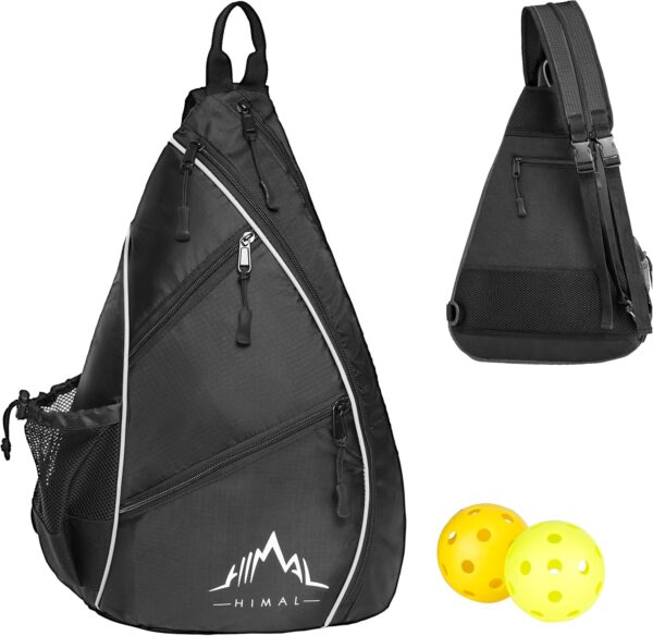 Himal Pickleball Bag-Adjustable Pickleball,Tennis,Racketball Sling Bag-Pickleball Backpack with Water Bottle Holder for Men