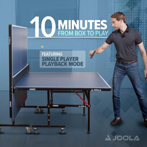 JOOLA Inside - Professional MDF Indoor Table Tennis Table with Quick Clamp Ping Pong Net and Post Set - 10 Minute Easy Assembly - Ping Pong Table with Single Player Playback Mode - Image 2