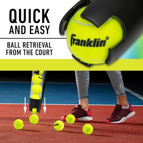 Franklin Sports Pickleball, Tennis + Padel Ball Hopper Tubes - (15) Tennis/Padel Ball + (12) Pickleball Picker Upper Tubes - Ball Hoppers + Retriever for Quick Pickup + Storage - Balls Not Included - Image 4