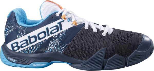 Babolat Men's Movea Padel Shoes-Support and Cushioning-2 Powerful Straps-Breathable Ortholite Sole-French Brand-Grey/Scuba Blue - Image 2