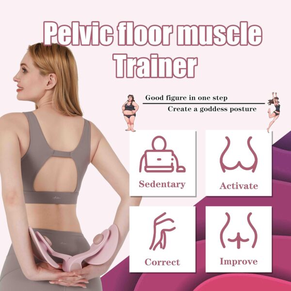 Kegel Sports Products/Female Thigh Master/Thigh Trainer/Pelvic Floor Muscle Trainer/Inner Thigh Toner/Postpartum Rehabilitation Pelvic Floor/Family Fitness Sports Equipment (Pink) - Image 3