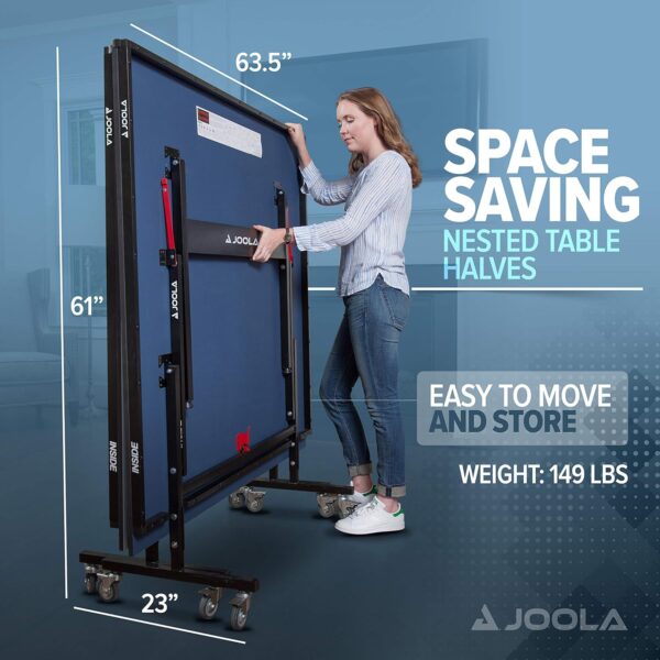 JOOLA Inside - Professional MDF Indoor Table Tennis Table with Quick Clamp Ping Pong Net and Post Set - 10 Minute Easy Assembly - Ping Pong Table with Single Player Playback Mode - Image 3