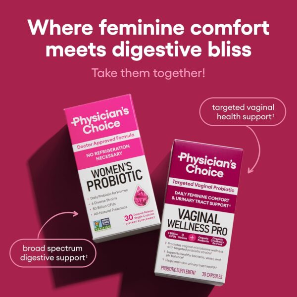 Physician's Choice Probiotics for Women - PH Balance, Digestive, UT, & Feminine Health - 50 Billion CFU - 6 Unique Strains for Women - Organic Prebiotics, Cranberry Extract+ - Womens Probiotic - 84 CT - Image 5