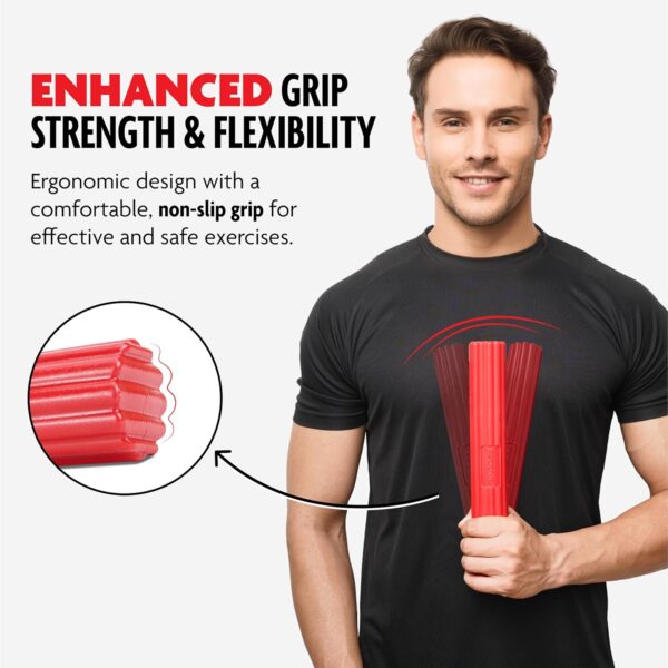 DMoose Flex Resistance Bar for Physical Therapy - Non-Slip Odorless TPE Material - Exercise Bar for Tendonitis, Tennis & Golfers Elbow Rehabilitation - Wrist Strengthener for Forearms & Grip Strength - Image 3