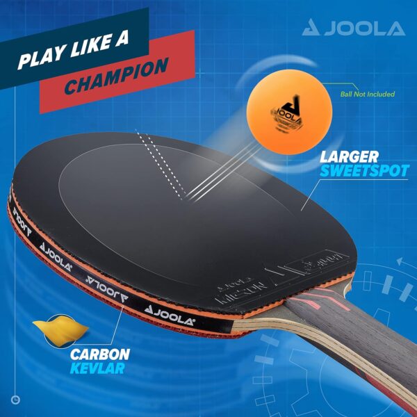 JOOLA Infinity Overdrive - Professional Performance Ping Pong Paddle with Carbon Kevlar Technology - Black Rubber on Both Sides - Competition Table Tennis Racket for Advanced Training - Extreme Speed - Image 4