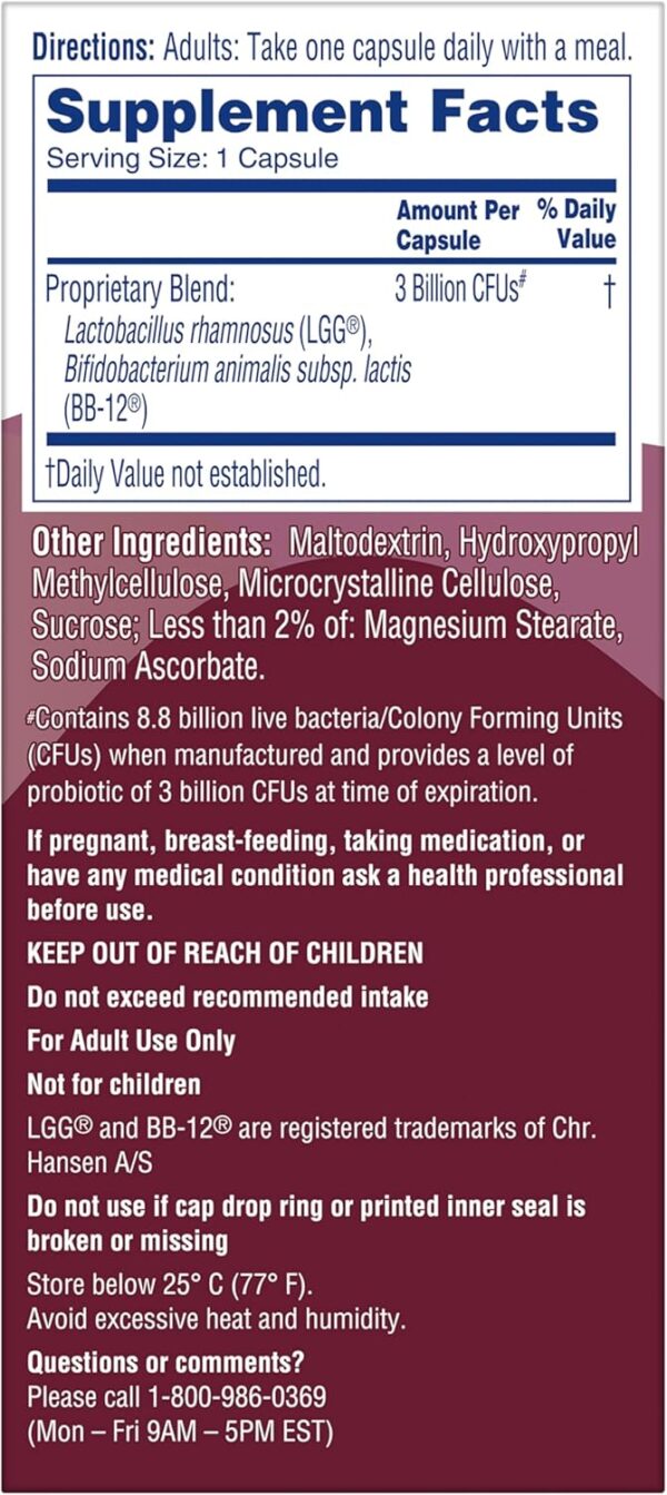 Phillips' Colon Health Daily Probiotic Capsules, 4-in-1 Symptom Defense to help defend against Occasional Gas, Bloating, Constipation, and Diarrhea, Daily Supplement, 60 Count - Image 8