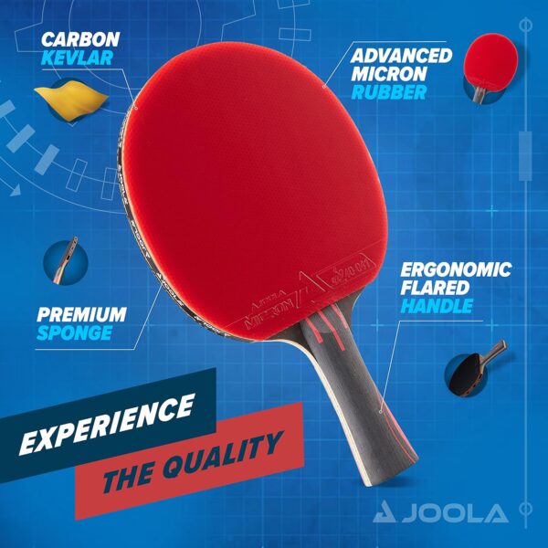 JOOLA Infinity Overdrive - Professional Performance Ping Pong Paddle with Carbon Kevlar Technology - Black Rubber on Both Sides - Competition Table Tennis Racket for Advanced Training - Extreme Speed - Image 3