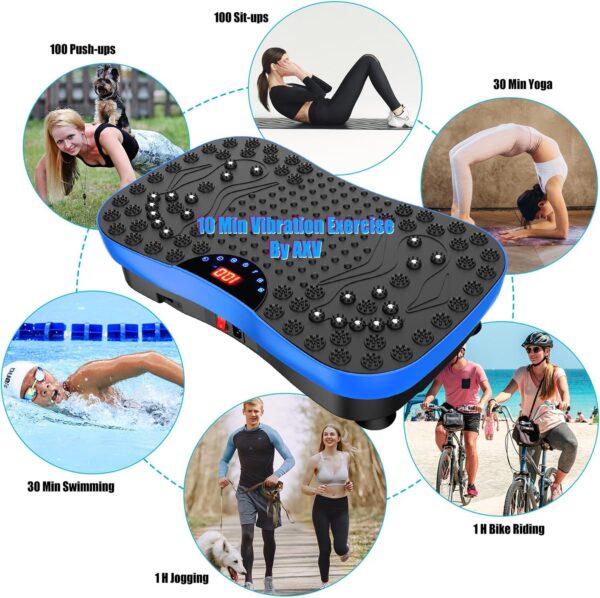 AXV Vibration Plate Fitness Platform Exercise Machine Vibrating Lymphatic Drainage Shaking Workout Full Body Shaker Vibrate Stand Shake Board Sport Gym Pad for Weight Loss Fat Burner for Women Men - Image 2