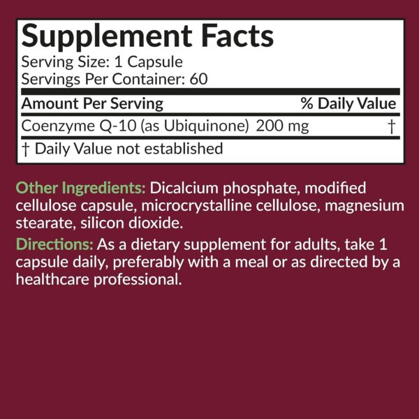 Futurebiotics CoQ10 200 MG Cellular Energy Production, 60 Vegetarian Capsules - Image 6