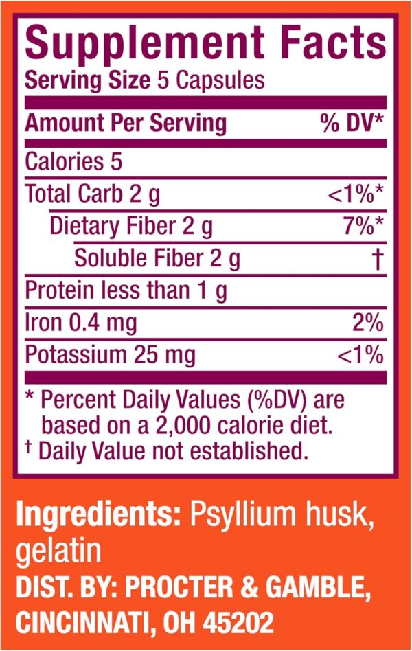 Metamucil 3-in-1 Fiber Capsules, Daily Psyllium Husk Fiber Supplement, Fiber Capsules for Digestive Health, Plant-Based Psyllium Husk Fiber Capsules, #1 Doctor Recommended Fiber Brand, 300ct Capsules - Image 2