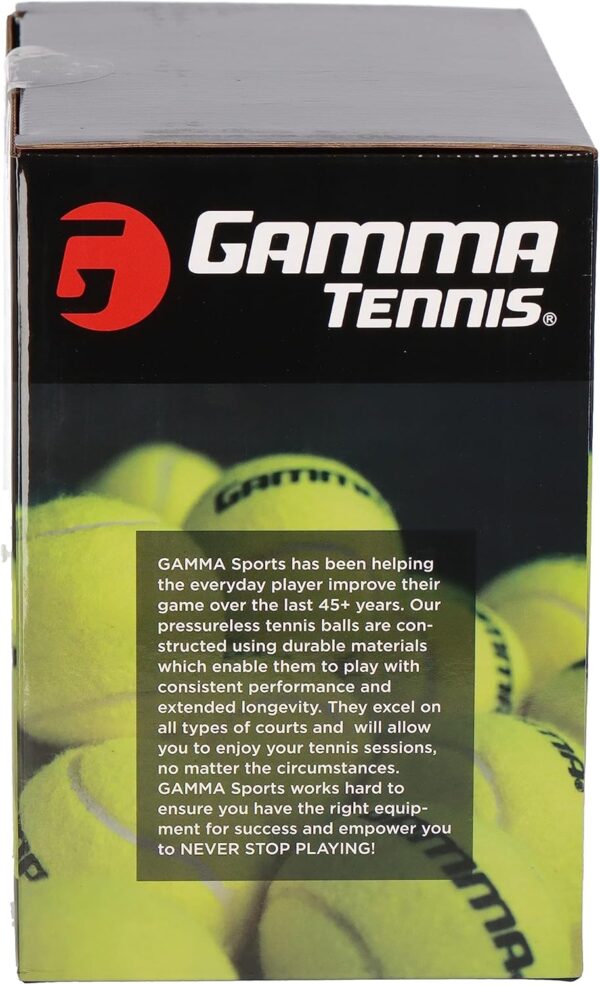 GAMMA Sports Pressureless Tennis Balls Box, Bulk Tennis Balls, Premium Tennis Accessories, Multiple Pack Sizes, Tennis Practice, Tennis Training, Pet Toys, Dog Ball, Coach, Indoor & Outdoor Play - Image 2