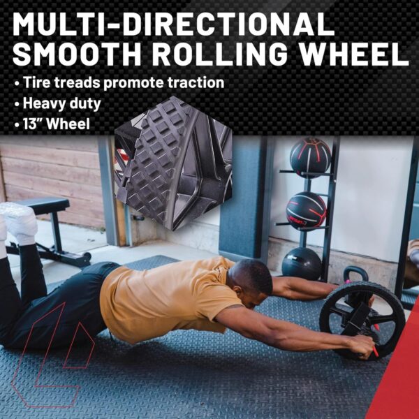 Lifeline Power Wheel for At Home Full Body Functional Fitness Strength including Abs & Core, Lower Body and Upper Body with Foot Straps for More Workout Options - Image 3