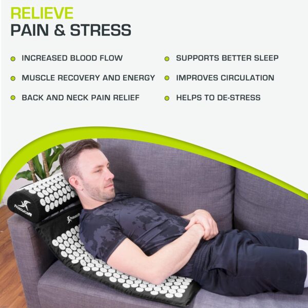 ProsourceFit Acupressure Mat and Pillow Set for Back/Neck Pain Relief and Muscle Relaxation - Image 4