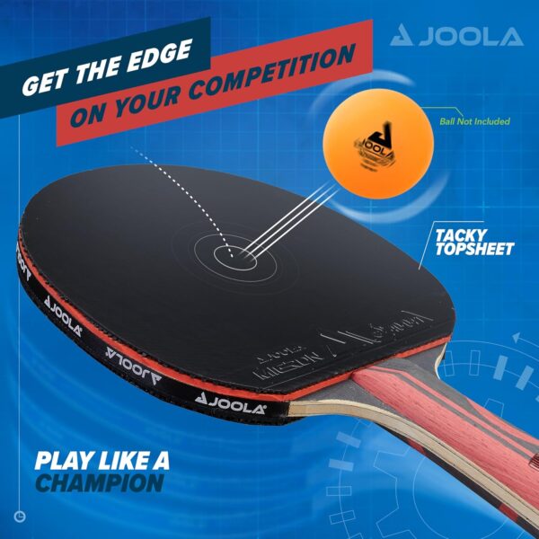 JOOLA Infinity Edge - Tournament Performance Ping Pong Paddle w/ Carbon Pro Technology - Black Rubber on Both Sides - Competition Ready - Table Tennis Racket for Advanced Training - Designed for Speed - Image 4