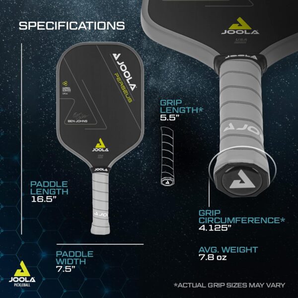 JOOLA Ben Johns Perseus Pickleball Paddle with Charged Surface Technology for Increased Power & Feel - Fully Encased Carbon Fiber w/Larger Sweet Spot - USAPA Approved - Image 6