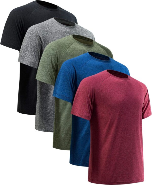 MCPORO Workout Shirts for Men Short Sleeve Quick Dry Athletic Gym Active T Shirt Moisture Wicking