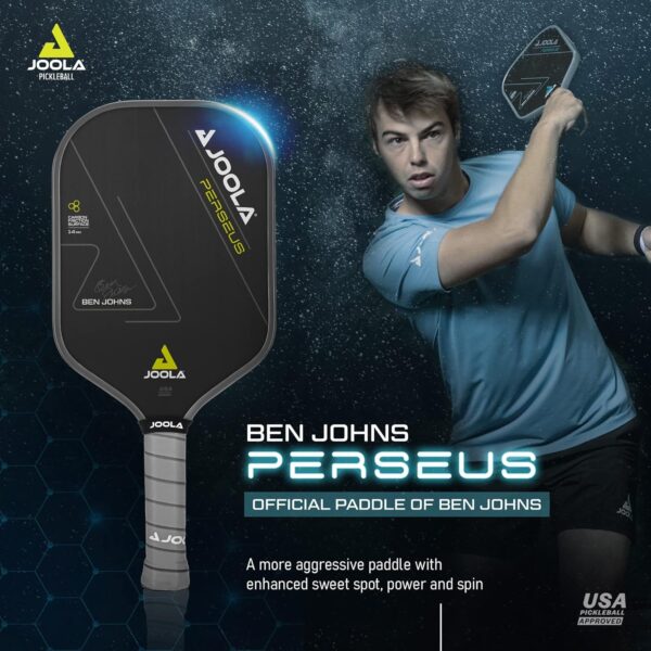 JOOLA Ben Johns Perseus Pickleball Paddle with Charged Surface Technology for Increased Power & Feel - Fully Encased Carbon Fiber w/Larger Sweet Spot - USAPA Approved - Image 2