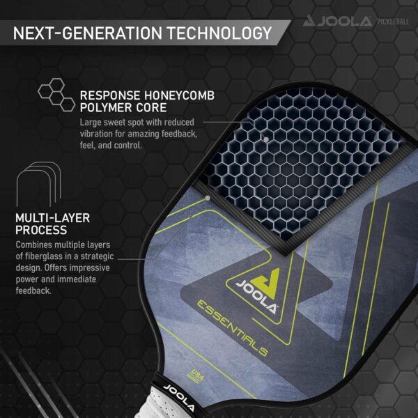 JOOLA Essentials Pickleball Paddles with Reinforced Fiberglass Surface and Honeycomb Polypropylene Core - Image 4