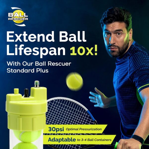 Tennis Ball Pressurizer – Converts Compatible Tennis Ball Container into a 30 psi Ball Pressurizer & Extends Ball Life (Pump & Container not Included in Standard and Standard Plus) - Image 4