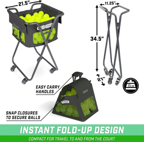 GoSports Ball Caddy with Wheels - Portable Cart holds 140 Pickleballs or 175 Tennis Balls - Image 5