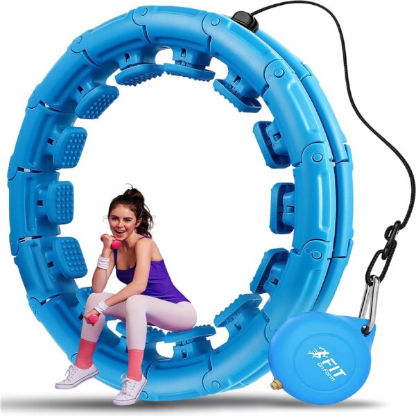 FIT ON FORM Infinity Weighted Hula Fit Hoop for Adult Weight Loss, 2 in 1 Smart Fitness Exercise Hoop for Women Abs Workout, 24/28/32 Detachable Knots - Image 8