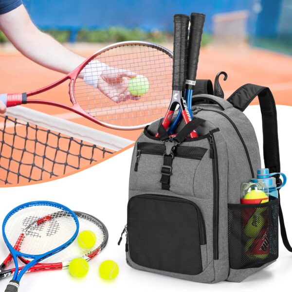 DSLEAF Tennis Bag for Men/Women to Hold 2 Rackets, Tennis Backpack with Separate Shoe Space for Tennis Sport - Image 6