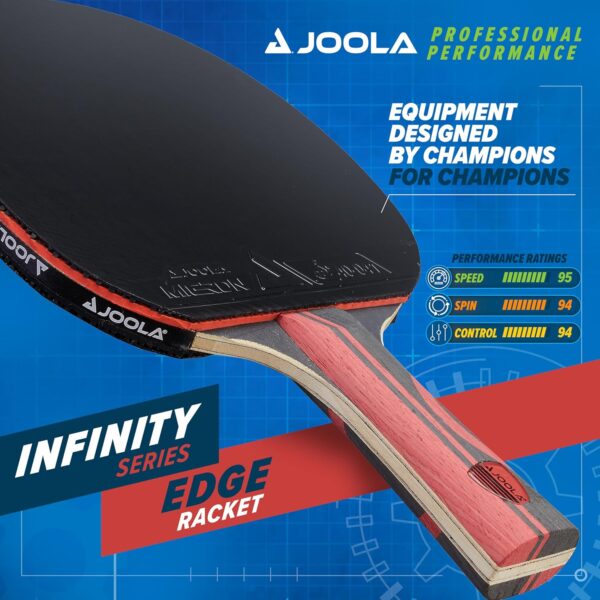 JOOLA Infinity Edge - Tournament Performance Ping Pong Paddle w/ Carbon Pro Technology - Black Rubber on Both Sides - Competition Ready - Table Tennis Racket for Advanced Training - Designed for Speed - Image 3