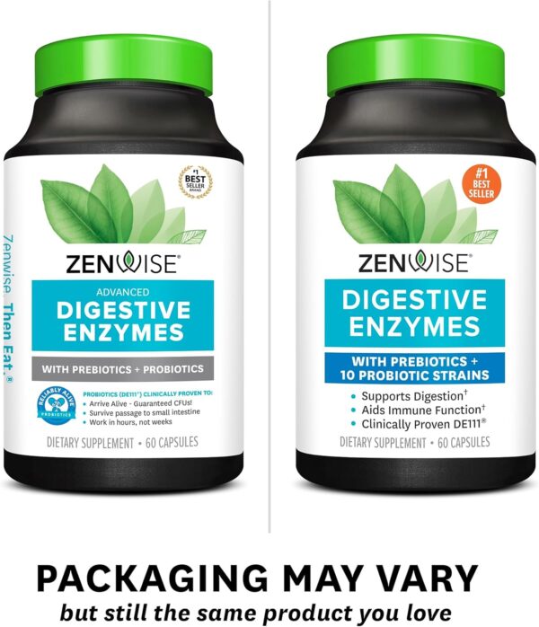 Zenwise Health Digestive Enzymes for Gut Health - Probiotic Multi Enzymes with Prebiotics and Probiotics for Women and Men for Digestive Health and Bloating Relief, Daily Enzymes for Digestion -60 CT - Image 6