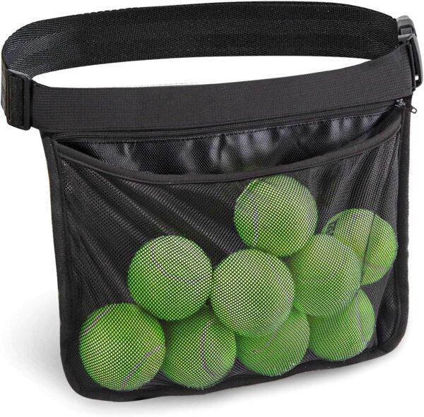 TOBWOLF Adjustable Tennis Ball Band Holder, Pickleball Waist Pouch Holder, Mesh Waist Hip Ball Bag Pouch Carrier, Fanny Pack Holding 8-10 Tennis or Pickleball, Waist Hip Bag for Tennis, Cycling, Golf - Image 8