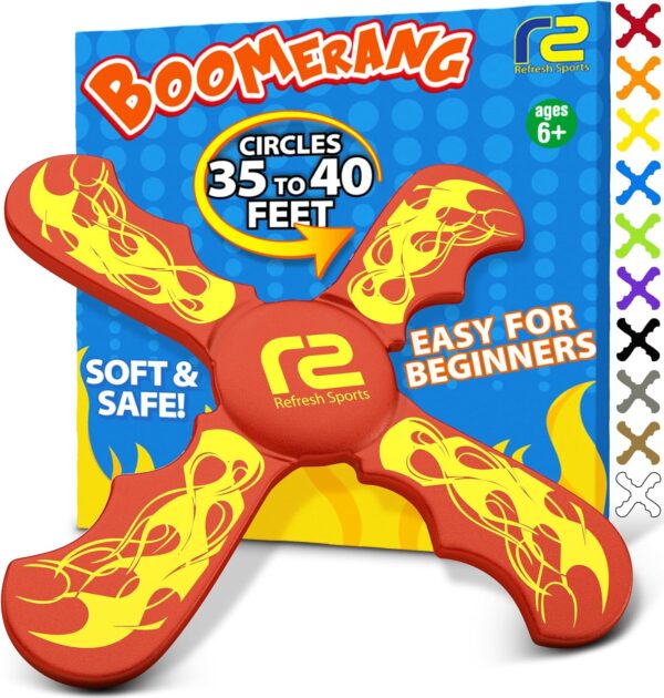 Boomerang for Kids - Toys For Ages 8-13 Boys & Girls - Fun & Easy To Use - Stocking Stuffers for Kids 6 7 8 9 10 Year Old Boy Gifts - Best Gifts For 8 Year Old Boys Gift Ideas for Ages 6-8 8-10 8-12 +