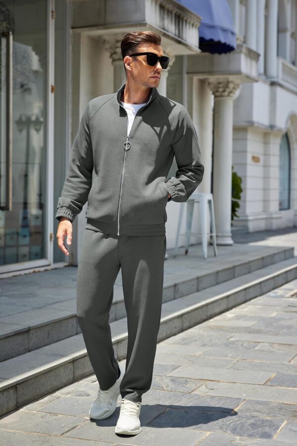 COOFANDY Mens 2 Piece Tracksuit Casual Sweatsuits Full Zip Track Suits Jogging Athletic Suit Sets - Image 3