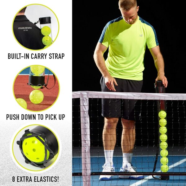 Franklin Sports Pickleball, Tennis + Padel Ball Hopper Tubes - (15) Tennis/Padel Ball + (12) Pickleball Picker Upper Tubes - Ball Hoppers + Retriever for Quick Pickup + Storage - Balls Not Included - Image 2